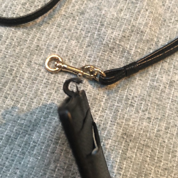 Coach Black Leather ID Lanyard - Picture 11 of 13
